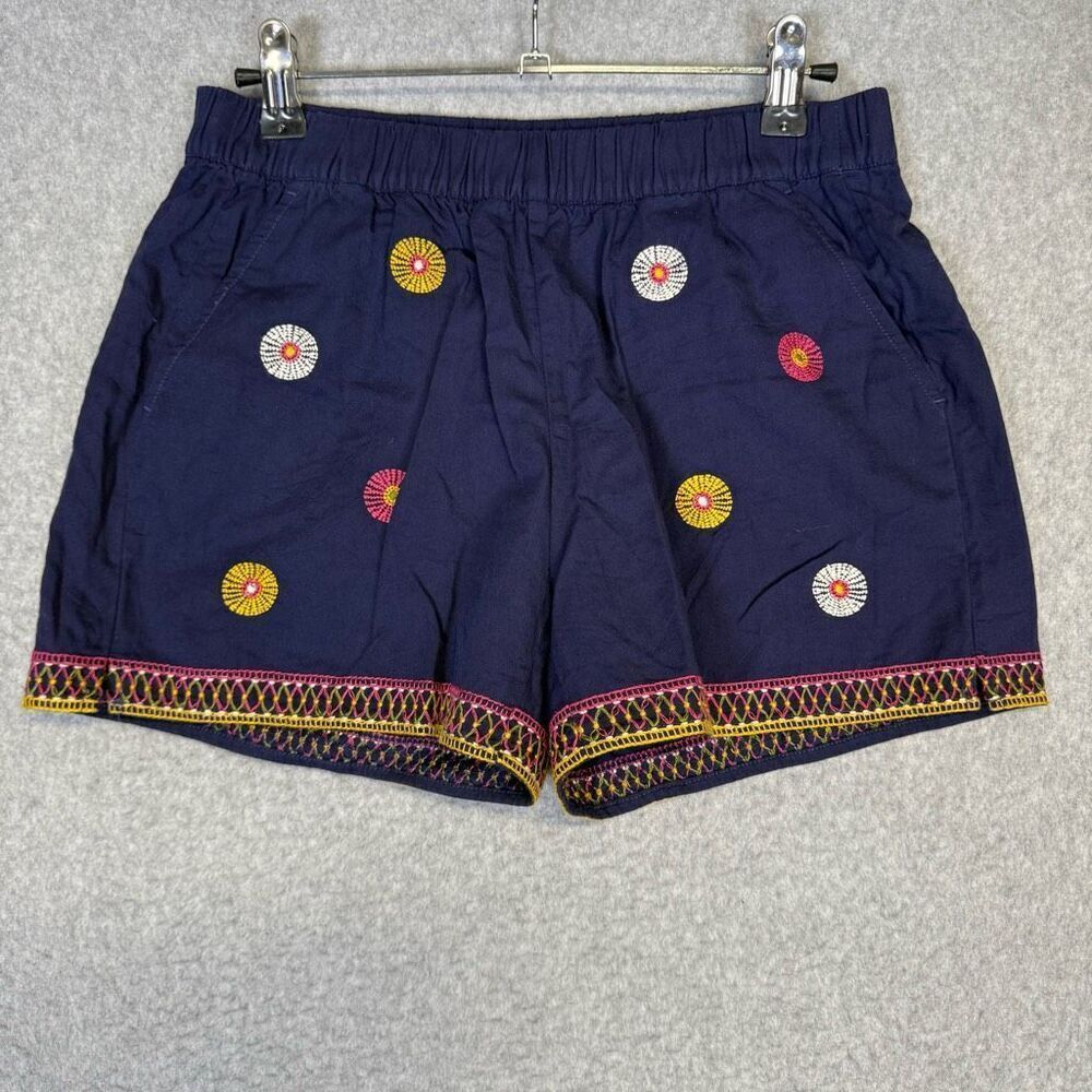 Madewell Women's XS 3" Inseam Navy Blue Short Cut Off Shorts Embroidered